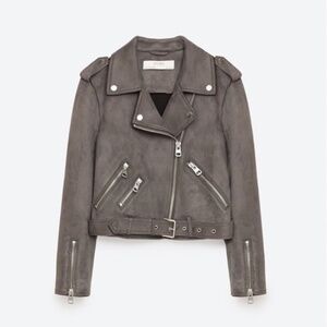 Zara - Faux Suede Moto Jacket